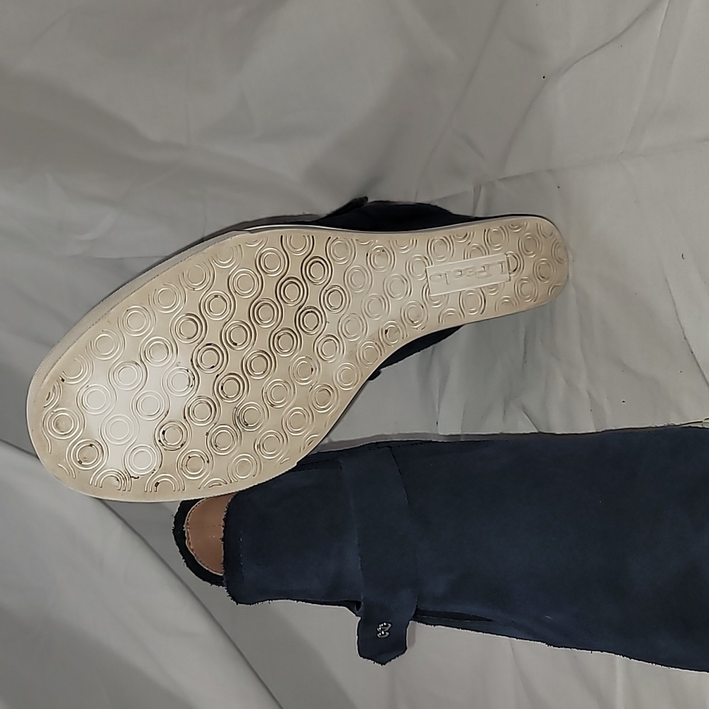 Linea Paolo Wedge Sneaker Navy Felicia Platform Shoes Bootie Suede Size 8 M - Picture 7 of 9